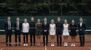 Formal and Casual Group on Tennis Court