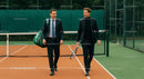 Elegant Tennis Court Surrounded by Lush Greenery