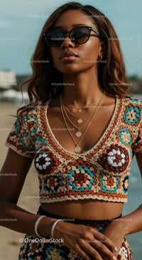 Bohemian Crochet Fashion on Sunny Beach