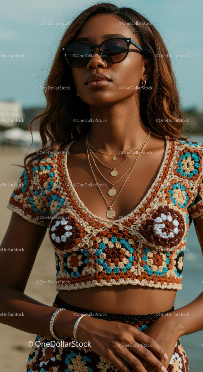 Bohemian Crochet Fashion on Sunny Beach