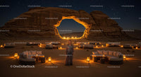 Luxury Outdoor Lounge Under Starry Desert Skies