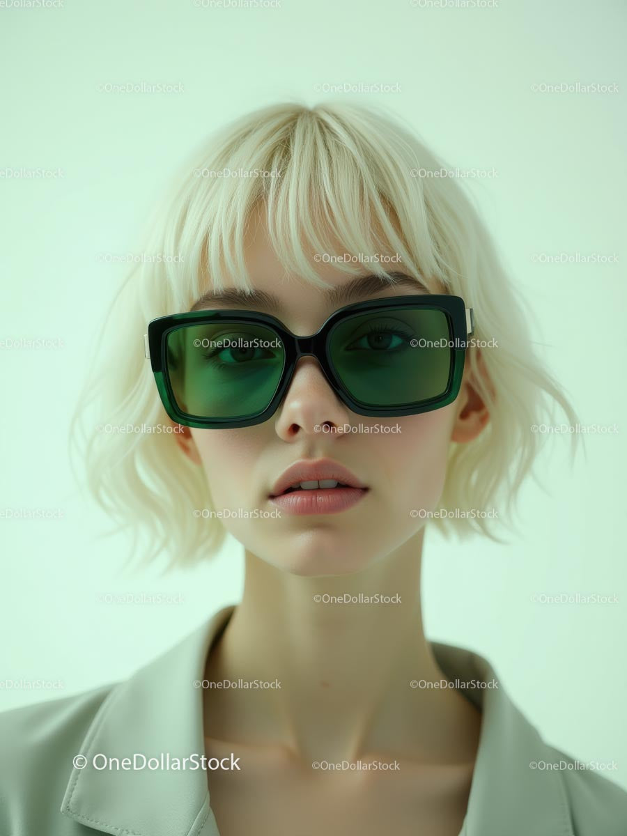 Stylish Portrait of Woman in Oversized Sunglasses