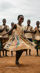 Joyful Children Dancing in Traditional African Clothing