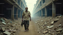 Elderly Man Walking in Abandoned Construction Site