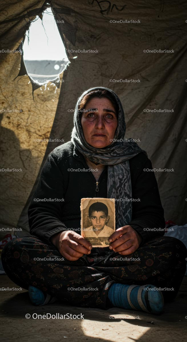 Emotional Portrait of Woman Holding a Photograph