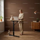 Professional Woman at Standing Desk in Modern Home Office