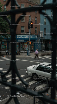Pedestrian Crossing at Urban Intersection in City