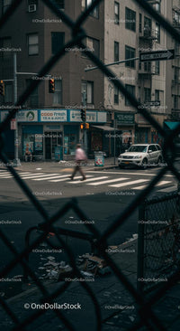 Urban Street Scene with Blurred Pedestrian Crossing