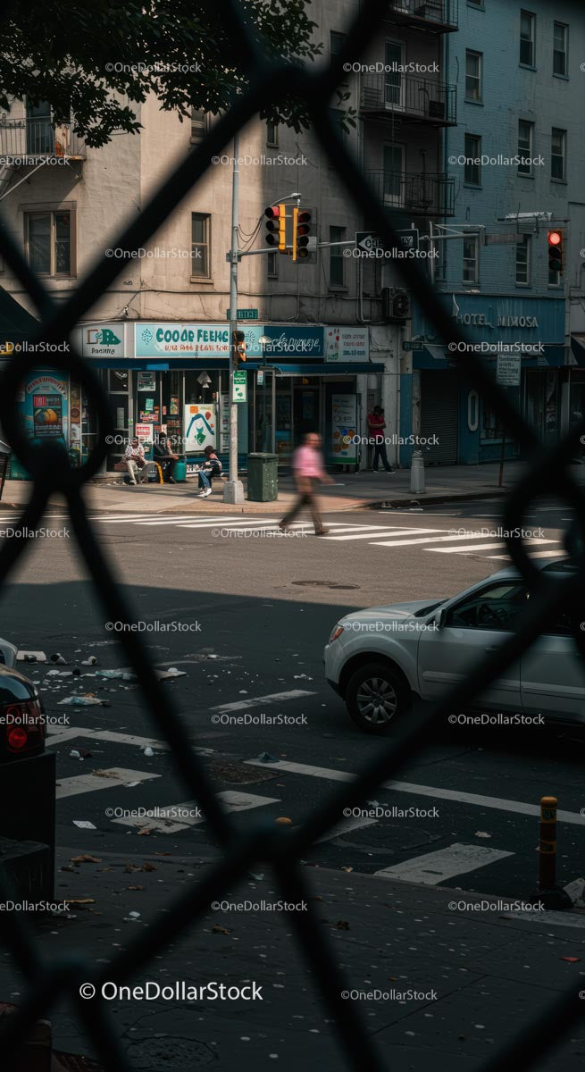 Urban Intersection with Pedestrians and Traffic Lights