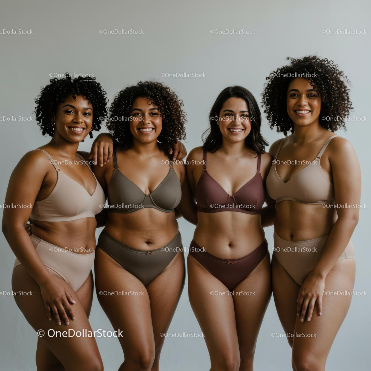 Diverse Group of Women in Lingerie Celebrating Body Positivity
