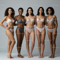Diverse Group of Women in Stylish Lingerie Smiling
