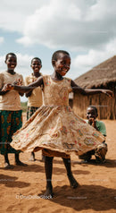Joyful Children Playing in African Village