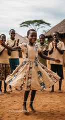 Joyful Children Dancing in African Village