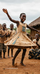 Joyful Child Dancing in a Traditional Village Gathering