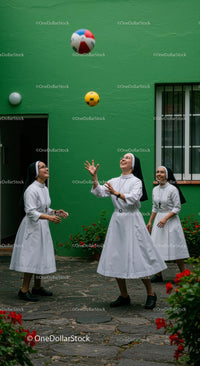 Nuns Enjoy Lively Volleyball Game