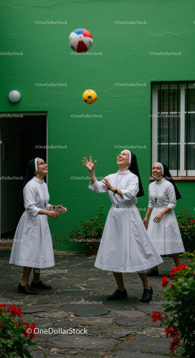 Nuns Enjoy Lively Volleyball Game