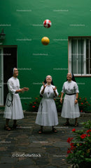 Nuns Enjoying a Playful Outdoor Game