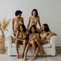 Group of Women in Minimalist Loungewear Setting