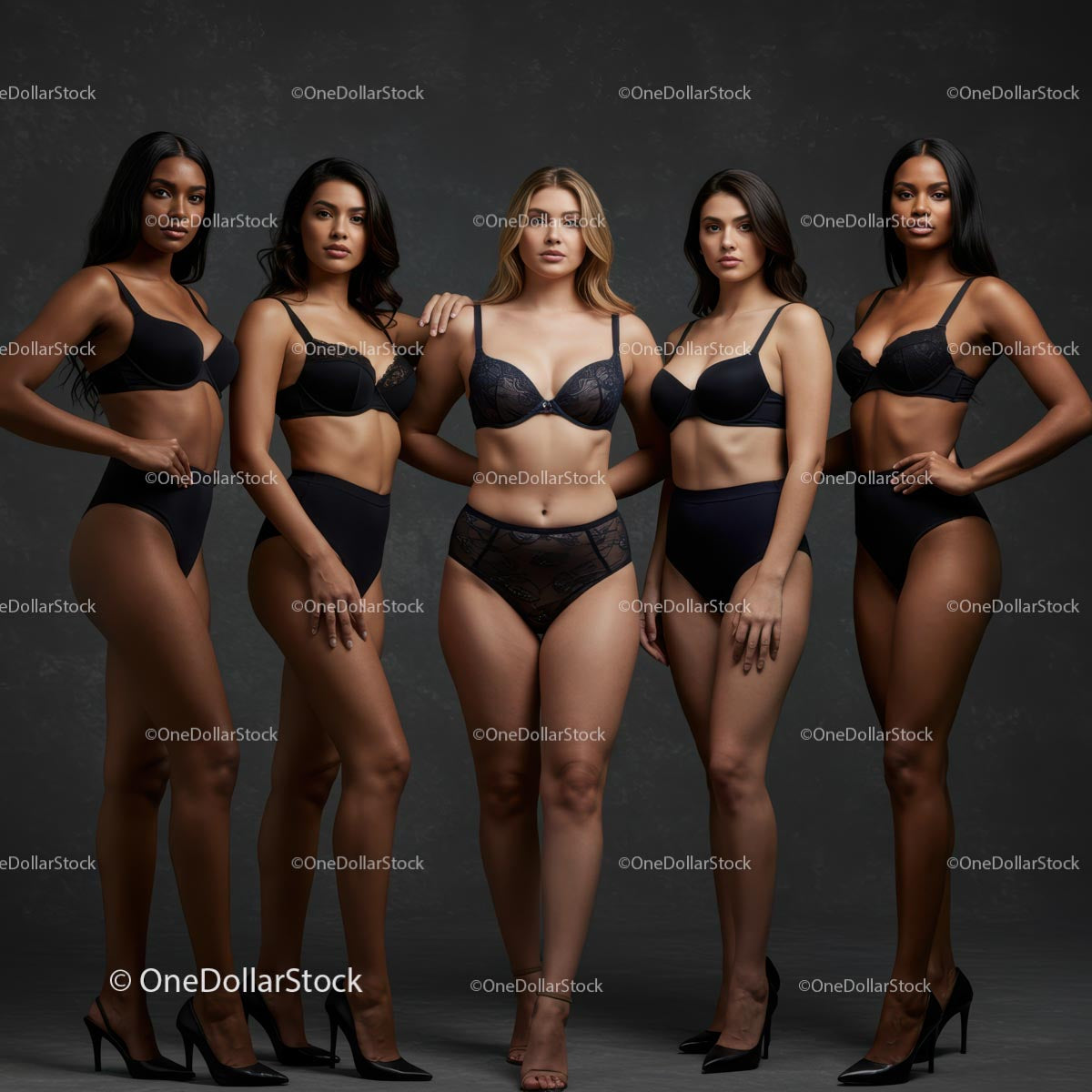Diverse Group of Women in Elegant Lingerie
