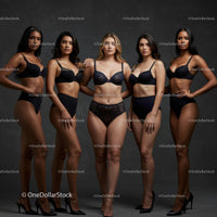Diverse Group of Women in Elegant Lingerie