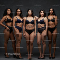 Confident Diverse Women in Elegant Lingerie