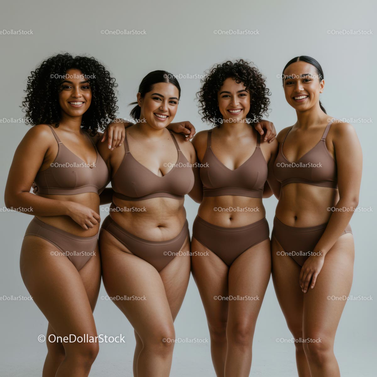 Confident Women Embracing Body Positivity in Stylish Underwear