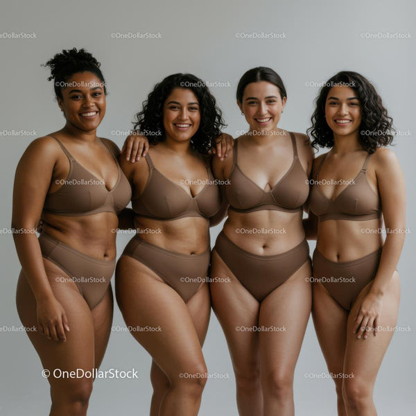 Różnorodna Grupa Kobiet Świętujących Pozytywne Nastawienie do Ciała