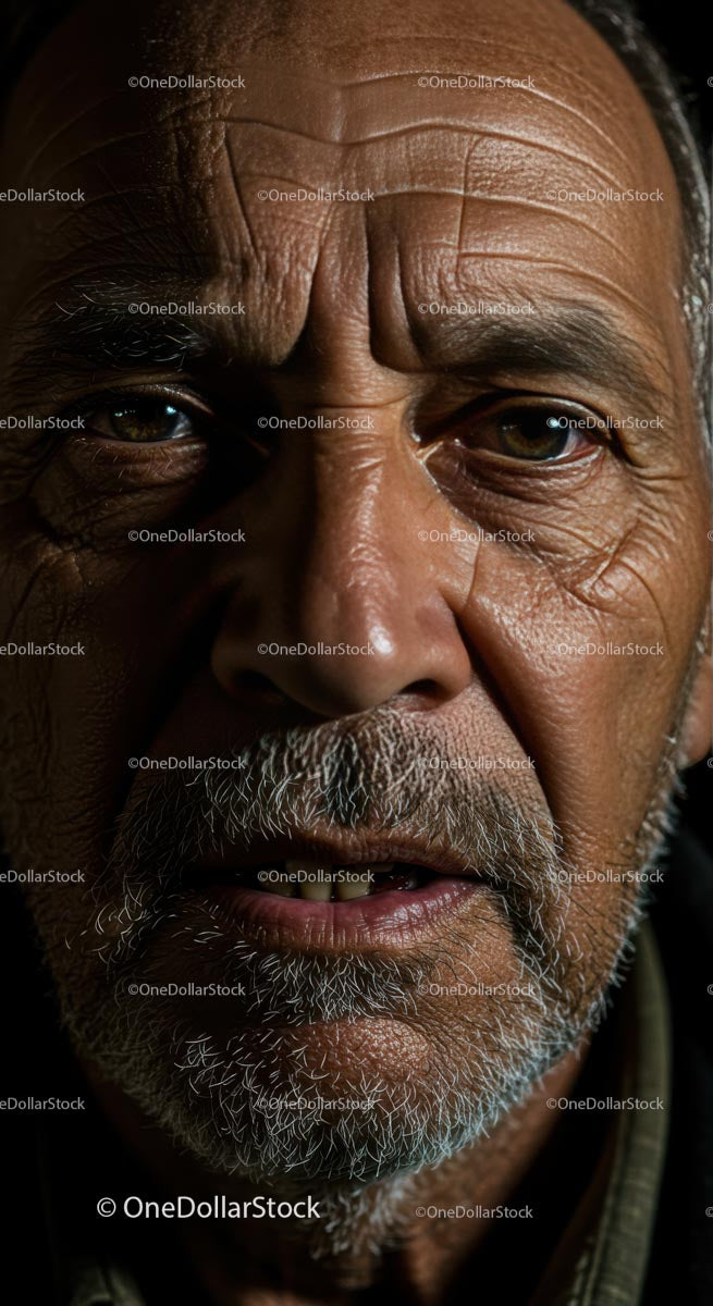 Portrait of a Mature Man with Intense Gaze