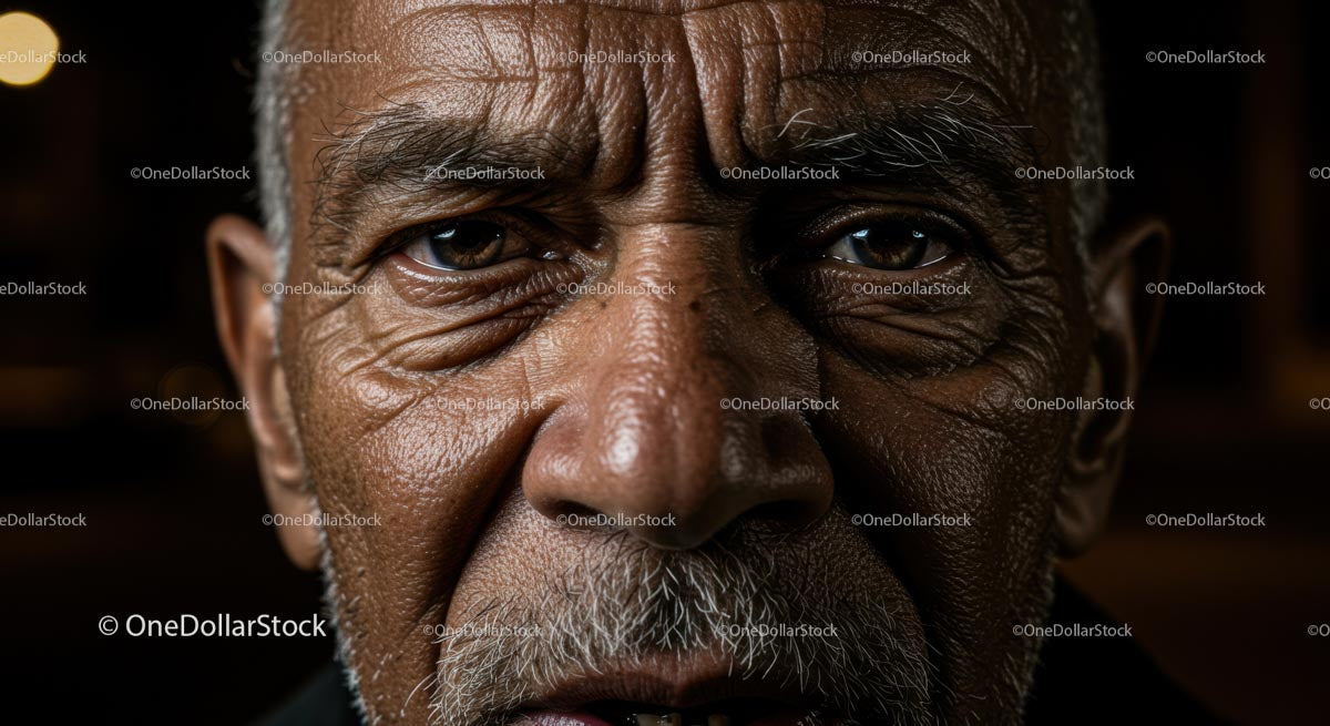Portret starszego mężczyzny z intensywnym spojrzeniem