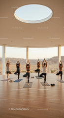Group Yoga Class with Scenic Desert View