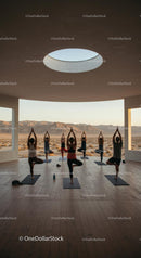 Group Yoga Session in Open Desert Studio