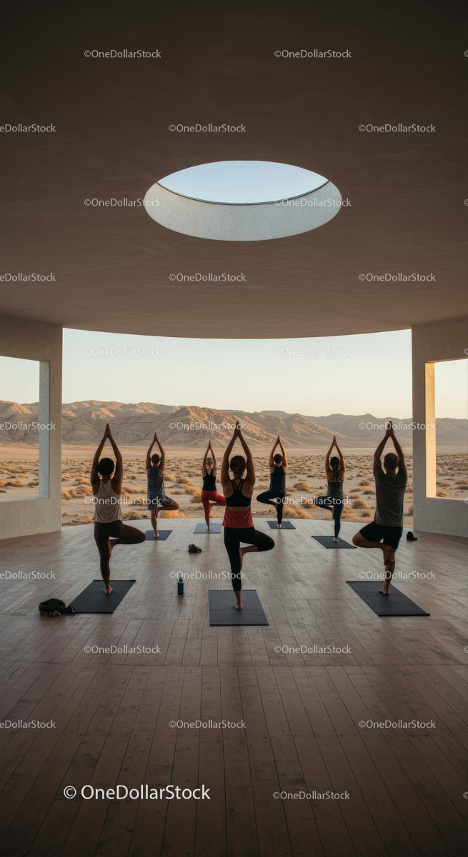 Grupowa sesja jogi w Open Desert Studio