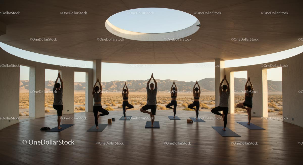 Group Yoga Class in Desert View Retreat