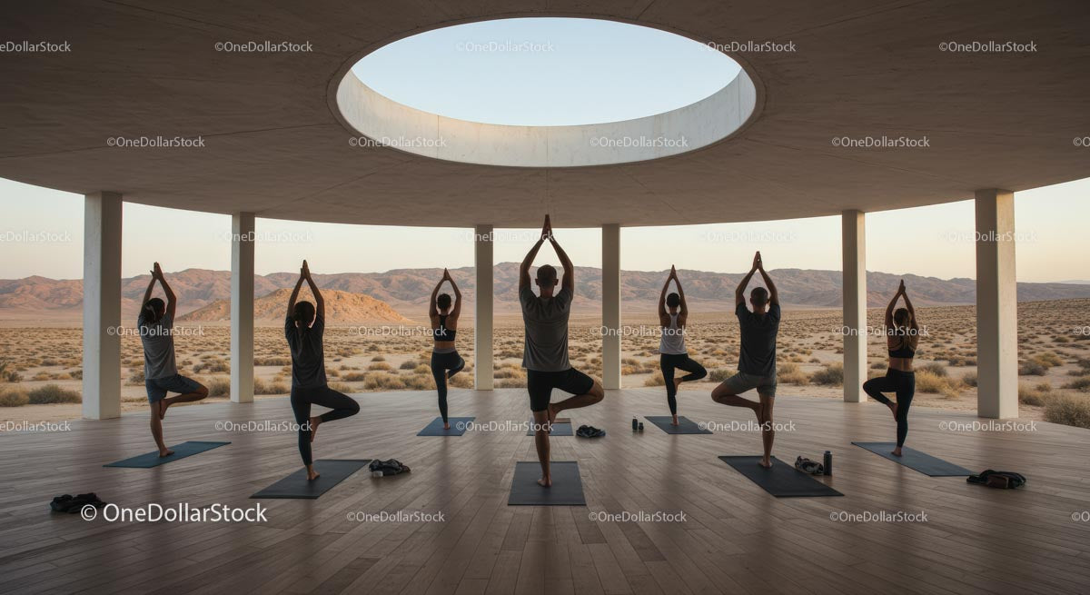 Outdoor Yoga Class with Stunning Desert Mountain Views
