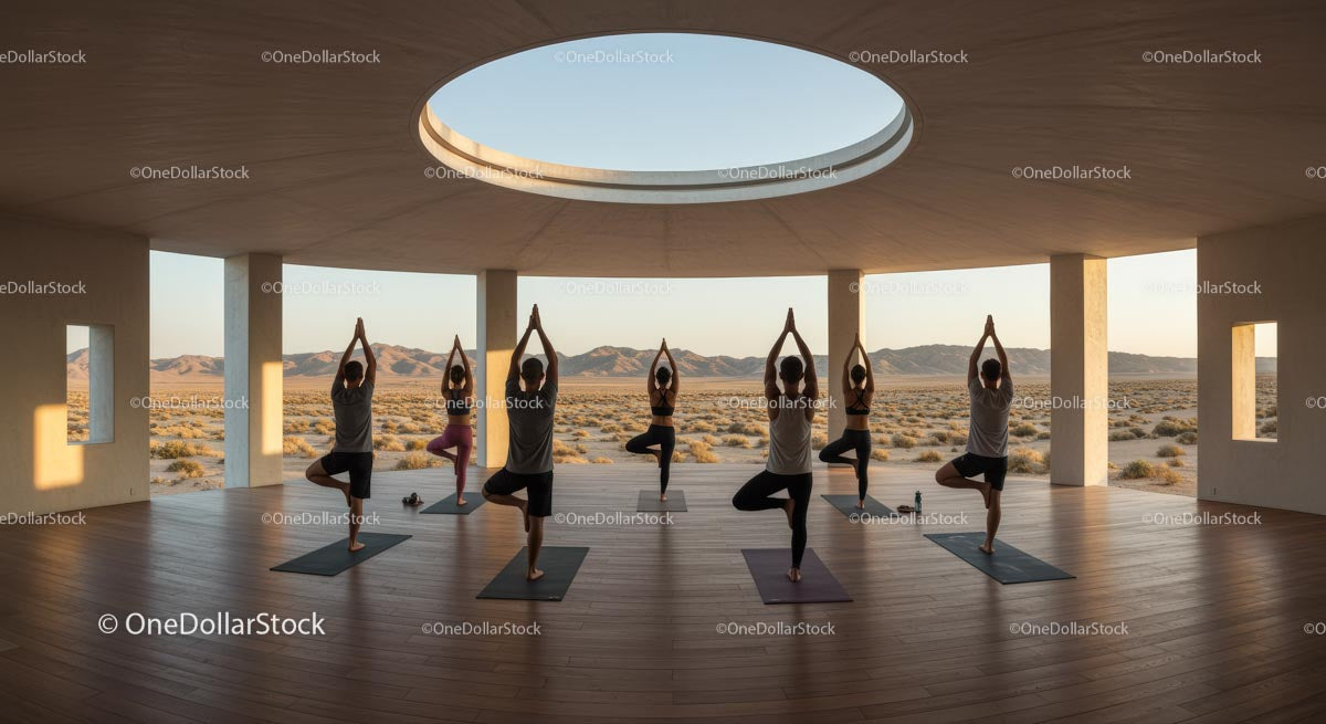 Morning Yoga Session in Stunning Desert Landscape
