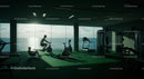 Workout in Modern Gym with Ocean View at Sunrise