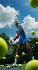 Dynamic Female Tennis Player on a Vibrant Day