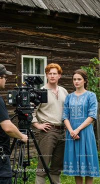 Period Drama Actors Filming Scene Outdoors