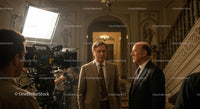 Actors in Dialogue on a Movie Set with Film Crew