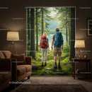 Couple Hiking Through a Magical Forest Portal