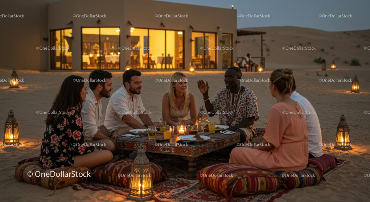 Outdoor Dinner Gathering in the Desert