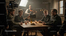 Vintage Film Set with Actors and Violinist