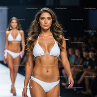 Runway Model in White Bikini at Fashion Show