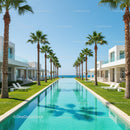 Luxurious Resort with Infinity Pool and Palm Trees