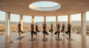 Yoga Class Practicing in Desert Pavilion