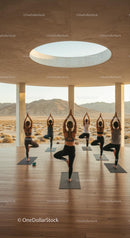 Outdoor Yoga Class with Mountain View at Sunset