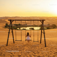 Serenity at Sunset in a Desert Oasis