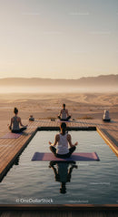 Relaxing Yoga Session at Desert Sunrise