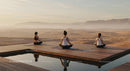 Meditation at Sunrise on Desert Platform