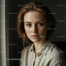 Serene Portrait of a Young Woman in Soft Lighting